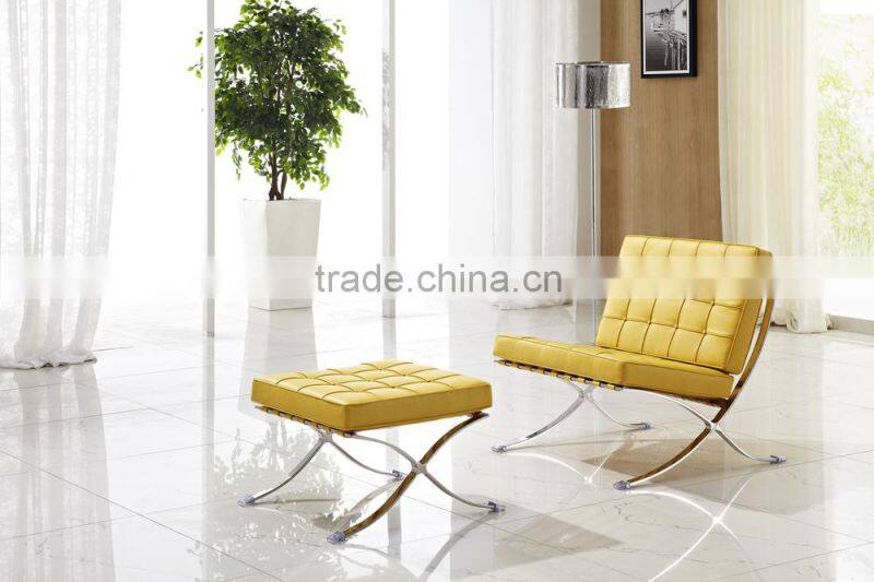 Modern Lobby Sofa Chair, Modern Style Leather Sofa, Barcelona Chair with Ottoman SF-505
