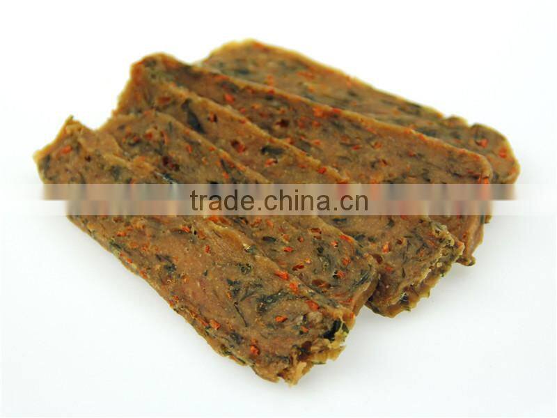 2015 new wholesale OEM dry rabbit with vegetable fillet dog snacks