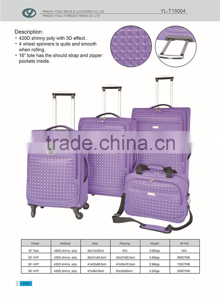 Alibaba China Supplier travel luggage big wheels