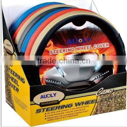 New design high quality PU leather Cute Customized Steering Wheel Cover