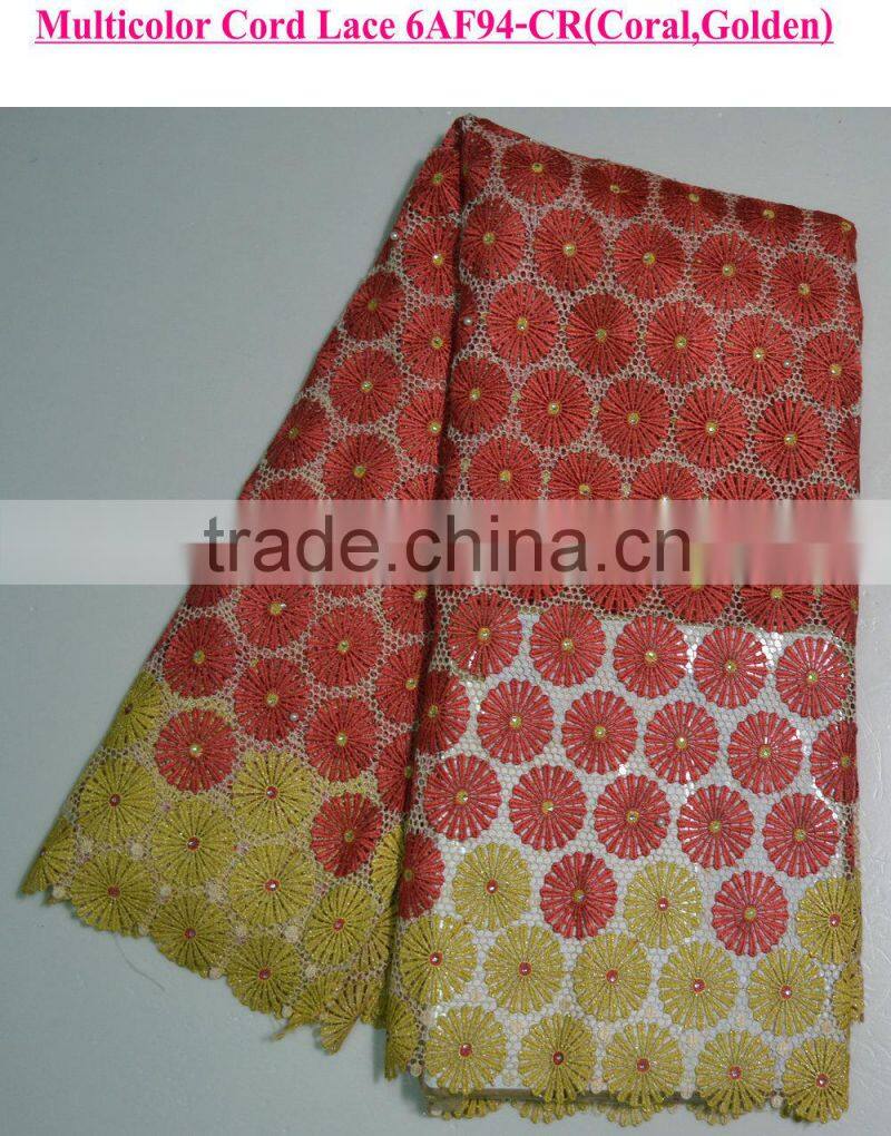 High quality guipure cord lace in fabric chemical african lace fabric africa dry lace dress