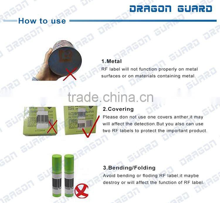 Supermarket safety equipment retail anti-theft security soft tag, rf label/rf soft label/8.2MHZ eas label