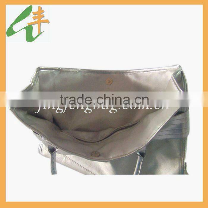 2014 popular fashion silvery ladies leather handbag.