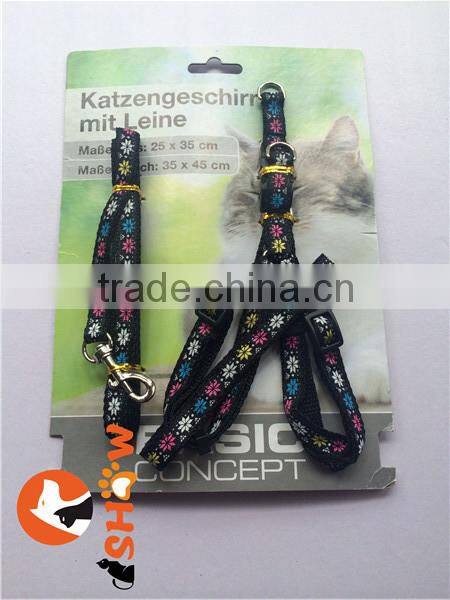pet dog lead rope back leash set fabric back leopard print