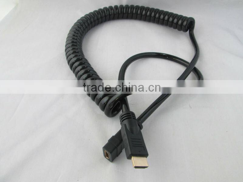 HDMI connector male to female spiral cable