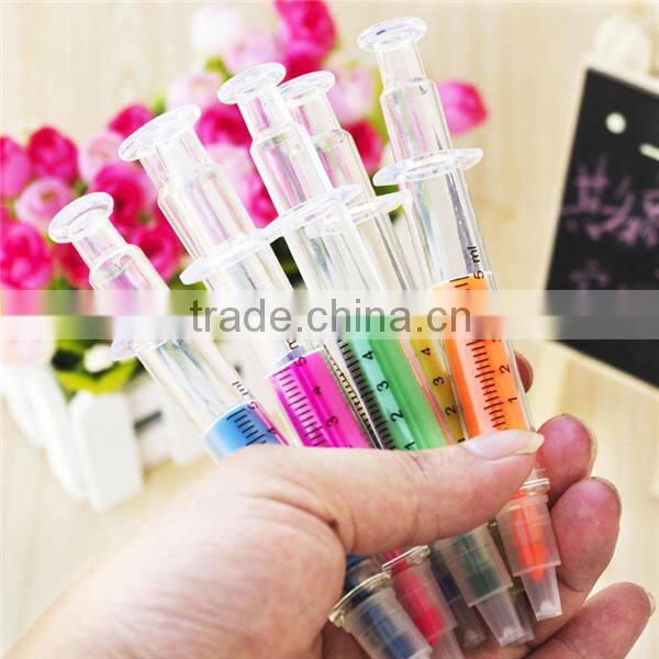 Colorful Syringe Plastic Ballpoint Pen, Gift Pen Plastic Syringe Shape Pens For Kids