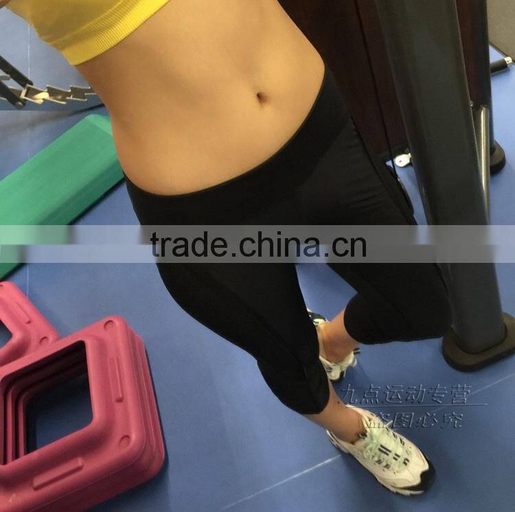 Fashion High Quality Womens Sports Gym Mesh Breathable Pants cycling Fitness Leggings Capris Stretch pants