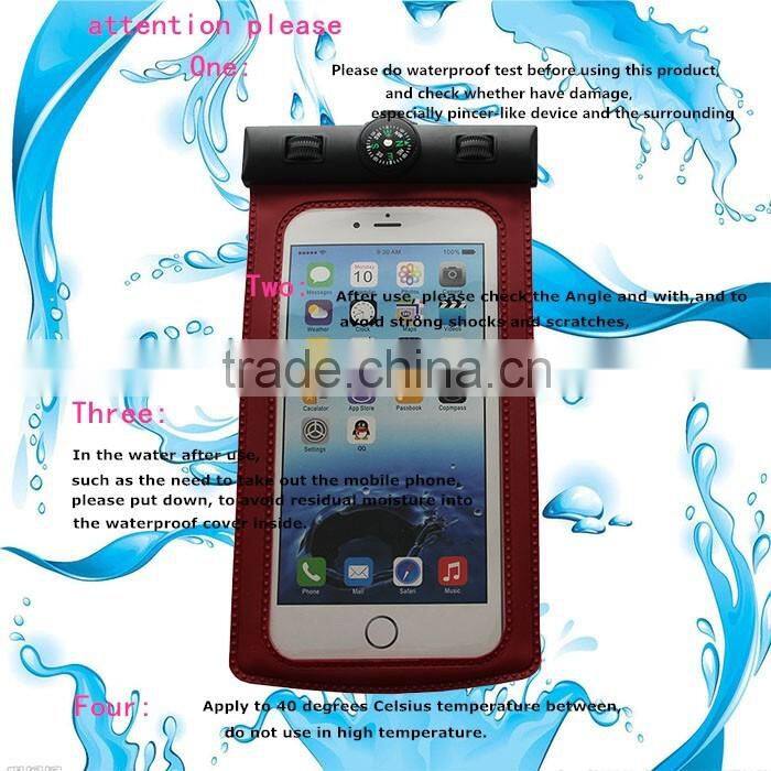 High quality eco-friendly 100% seal PVC waterproof mobile phone bag