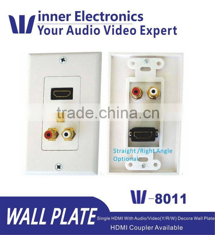 White by Steren ,Standard HDMI Pigtail Wall Plate