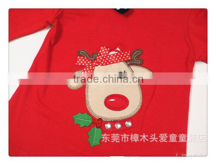 Kids Holiday Clothing Set Baby Girls Ruffle Pant Outfit baby girls Christmas cotton autumn clothes set for christmas TR-CA16