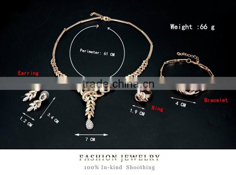 Wholesale Latest Design Fashion Necklaces Women Luxury Statement Diamond Jewelry Set SKJT0598