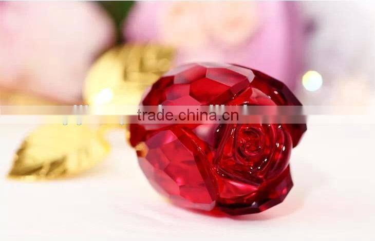 2015 New design clearly color best seller factory directly sale crystal rose flower
