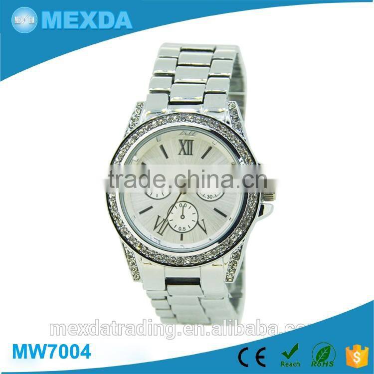 High quality fancy women dressing stainless steel back ring watch