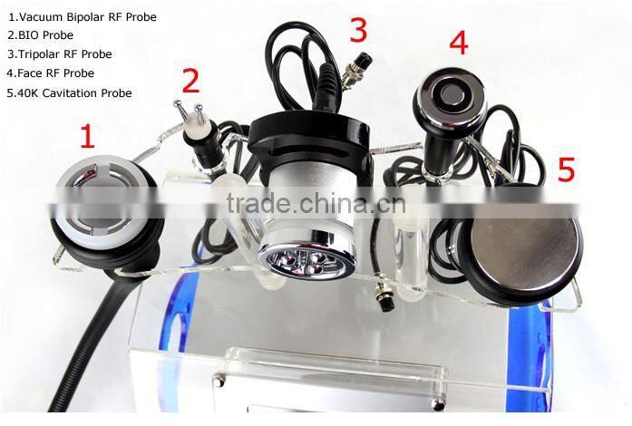 2014 hot sale multifunction ultrasonic cavitation vaccum and RF machine for weight loss