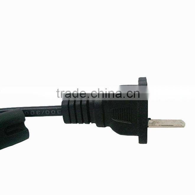 UL 2 pin power cord flat pin india power cable wire copper