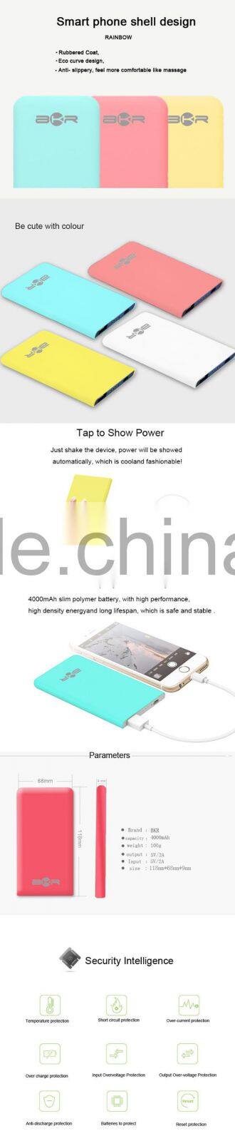 lowest price Rechargeable Slim Power Bank 4000mah charger for smartphone Iphone 6s/6 /7