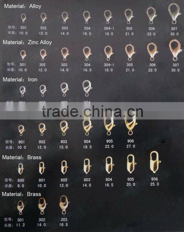 High Quality Fashion Jewelry Lobster Clasp 10MM, Plated Gun-metal, Model 501