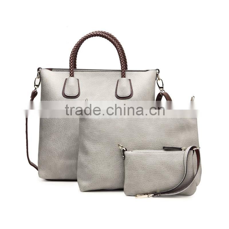 Vintage black PU leather bucket handbags wholesale fashion ladies handbag