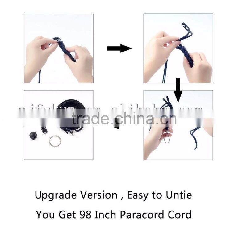 paracord survival lanyard necklace with split ring for keys,ID holders