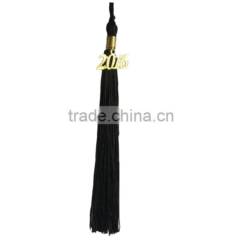 Hot Sell Graduation Cap Black Tassel With Gold 2016 Charms