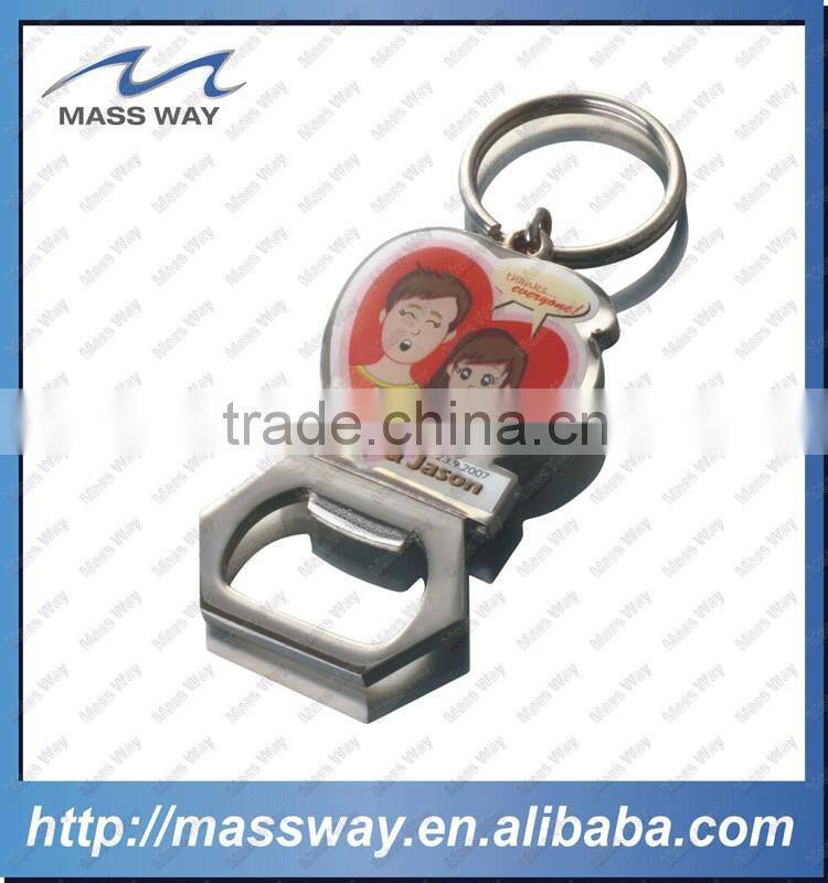 custom original color aluminum guitar shape bottle opener keyring