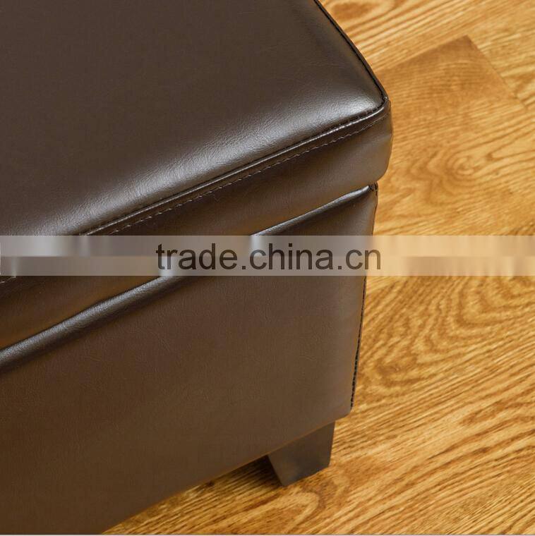 Decorative bonded leather storage long bench OT -779