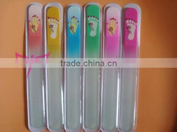 Crystal diamond colorful glass nail file for nail art