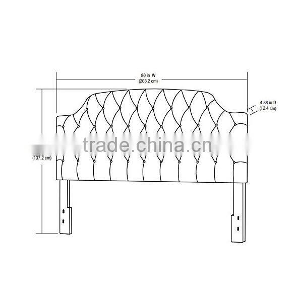 Tufted Faux Leather Headboard King Size Bed, Classical Style King Size Bed (MB8017)