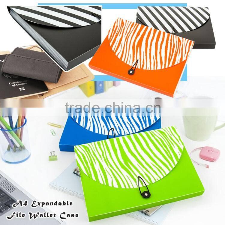 High Quality A4 Plastic Expandable File Wallet With Elastic Closure