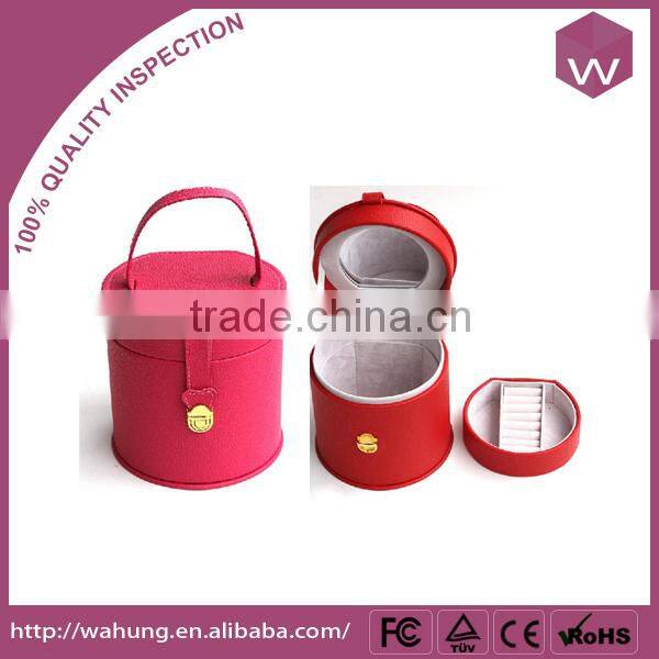Fashion White Round Ball Shaped Jewellery Packaging Leather Box With Handle For Necklace/Earring/Ring Accessories On Sale