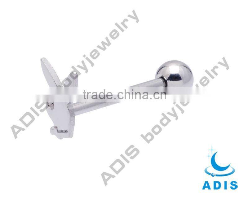2013 Fashion Stainless Steel Tongue Barbell Logo Fake Tongue Piercing