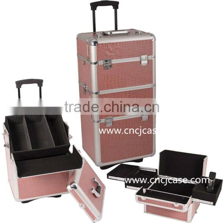 aluminum trolley make up case made in china