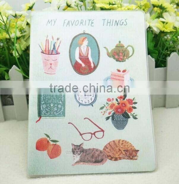 customized printable clear pvc notebook cover