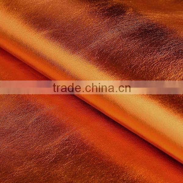 Metallic PU leather for shoes and handbag leather usage