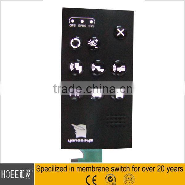 high quality custom transparent window EL/LGF backlight membrane switch