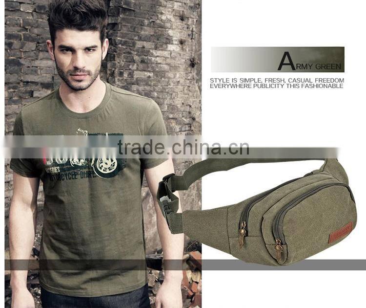 YA Casual Fashion Canvas Waist Packs, Sports Men Pouch Bag Money Belt, Pochete Fanny Pack Bolsa Cintura