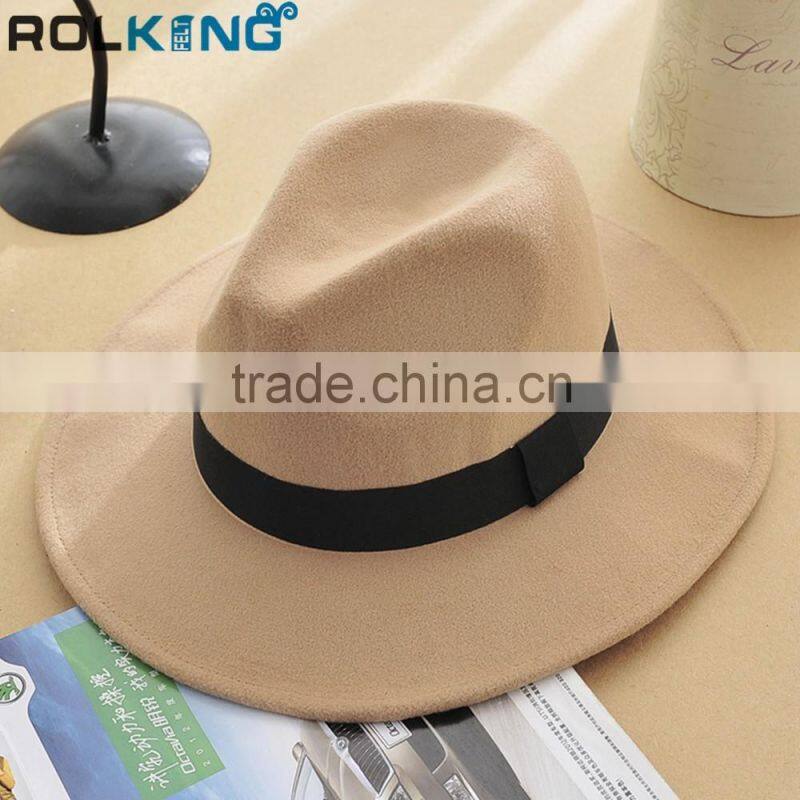 Customized Felt Hat Wide Brim Men Felt Fedora Hat