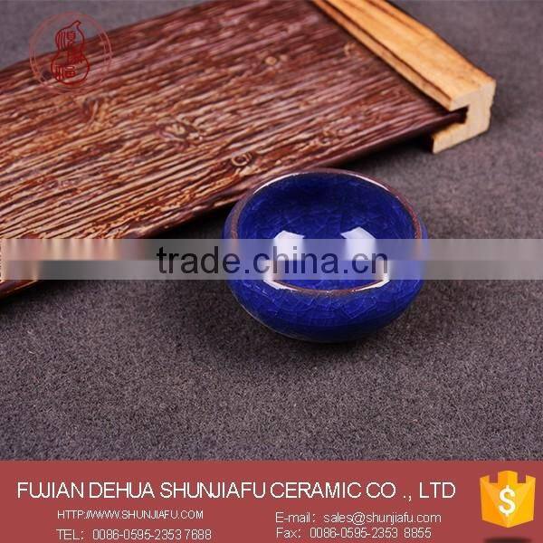 Dark Bule Ceramic Ice Crack Glaze Cups, Bulk Tea Cups Wholesale