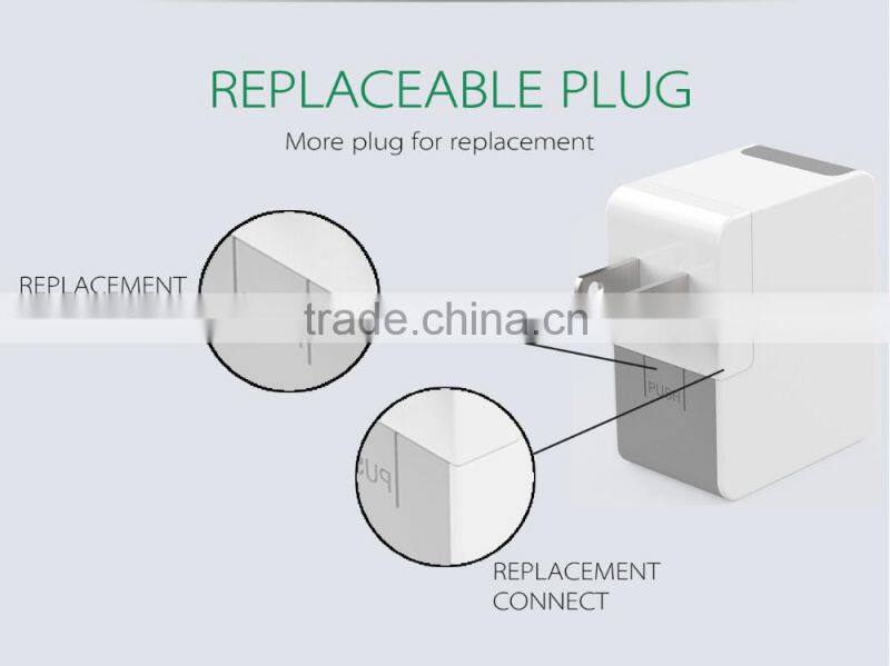 2016 new 2.4A 2ports smart fast wall charger with EU plug