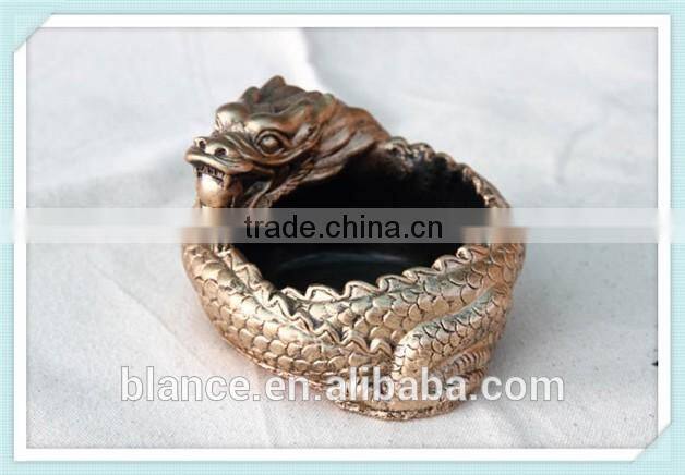 resin golden dragon ashtray ancient dragon statue for ashtray craft