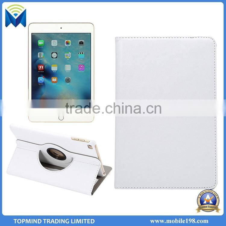 360 degree rotating lichee pattern ultra thin flip pu leather cases smart cover for ipad mini 4