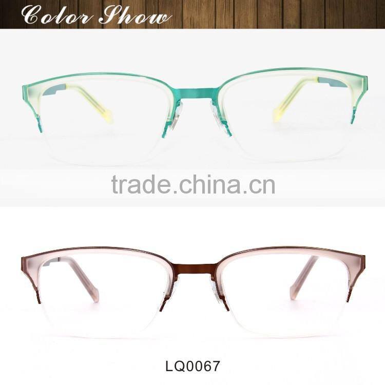 G3623 Transparent Yellow Custom Half Rim Eyeglass Frames For Women