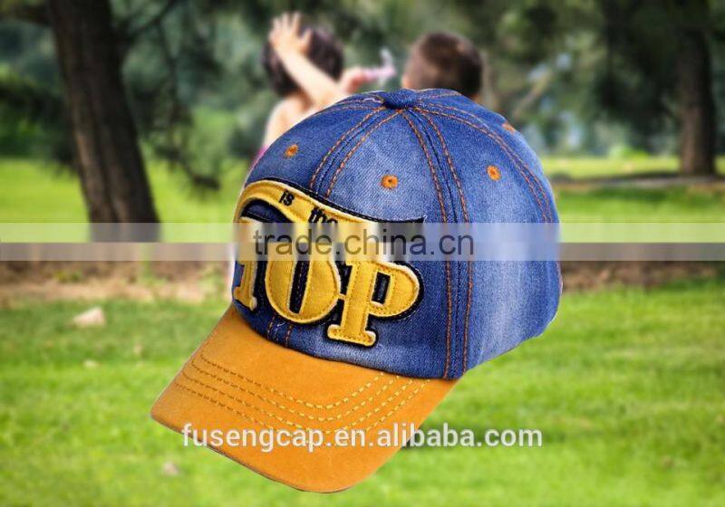2016 newly design outdoor popular hat denim child cap