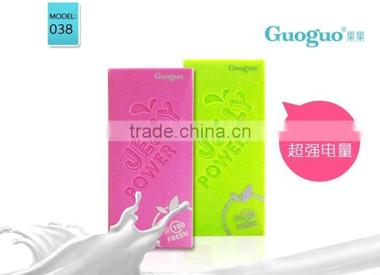 External portable lithium ion jelly battery charger for iphone, samsung galaxy s2,s3,s4