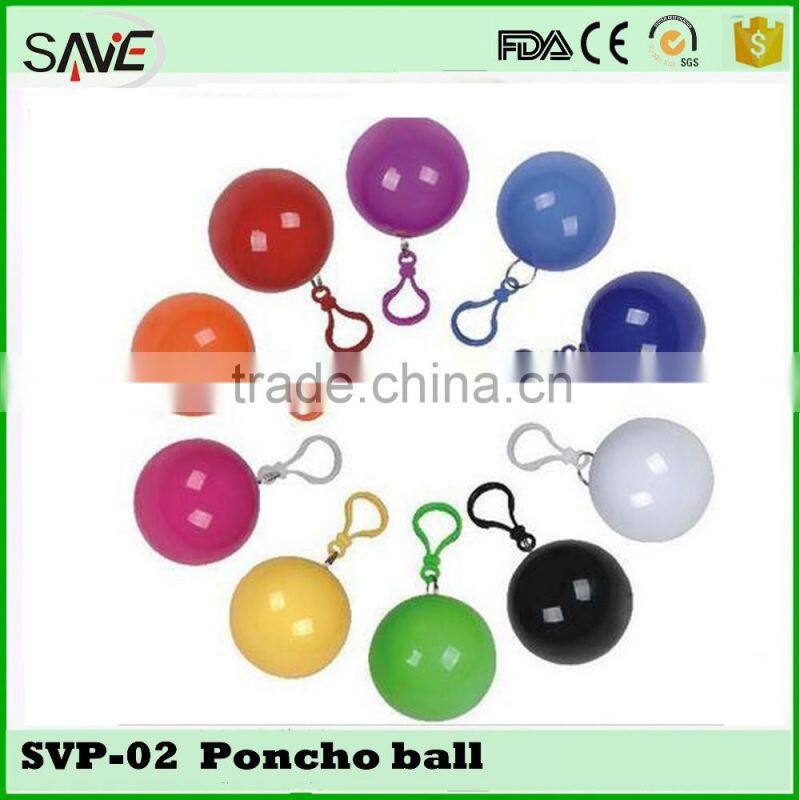China supprier promotional gift water proof raincoat disposable poncho ball