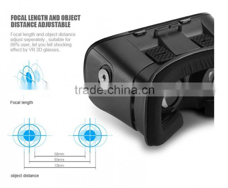 High quality virtual reality 3D VR Glasses, ABS plastic 2nd genaration vr box 2.0 for Apple IOS, Android