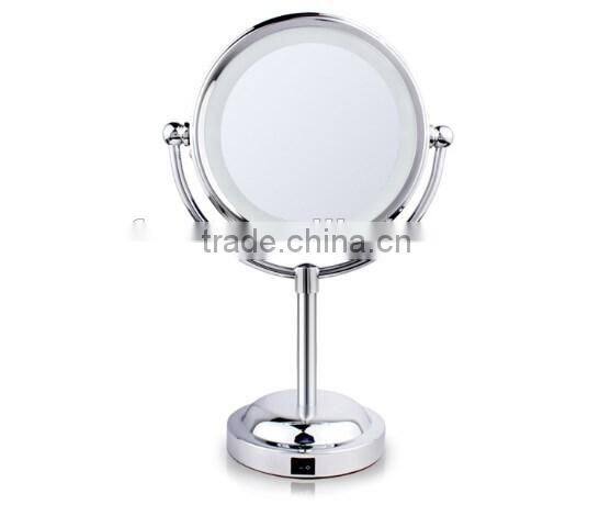 Double-Sided Makeup Mirror with LED Light , double led mirror , led table mirror