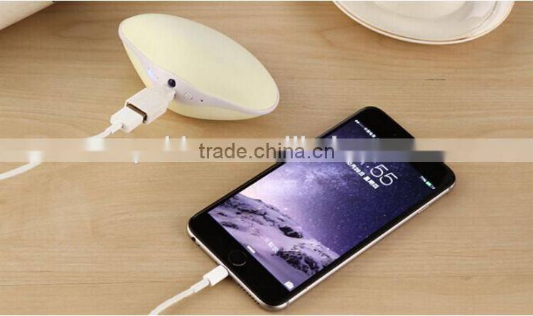 Multifunctional Mobile Phone Portable Seashell Shape Hand Warmer 4000mah Power Bank External Battery Pack Charger