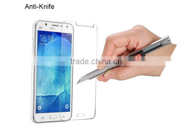 Wholesale high clear front tampered glass screen protector for samsung J710