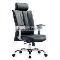 Mid Back Black Leather Home Office Furniture Meeting Chairs Office with no Wheels